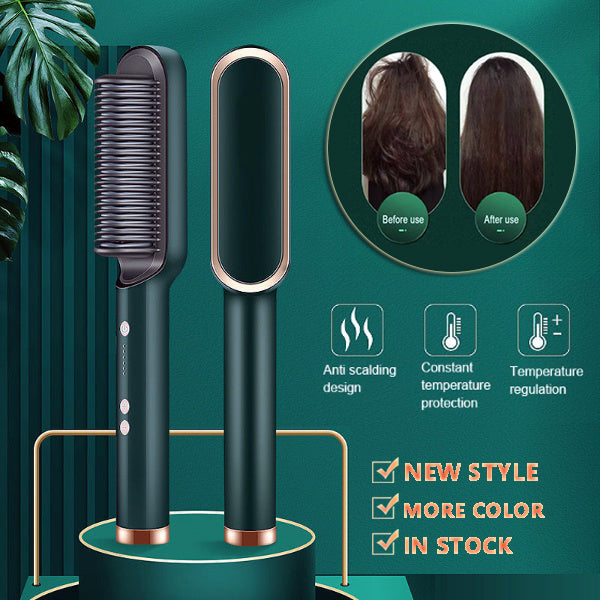 Neuer 2-in-1-Haarglätter mit heißem Kamm und negativem Ionen-Curling