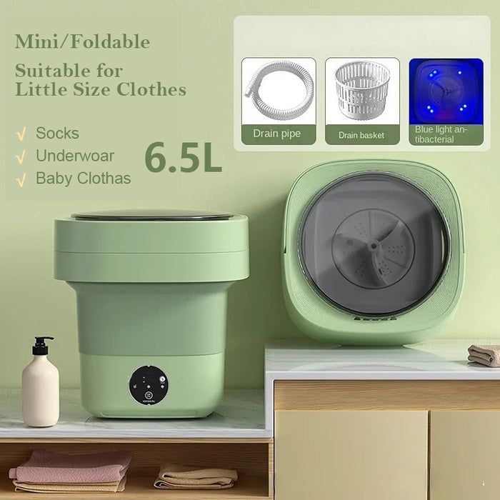 Mini máquina de lavar dobrável portátil, mini meias, roupa íntima, máquina de lavar, grande capacidade, 3 modelos com aparelhos secos giratórios