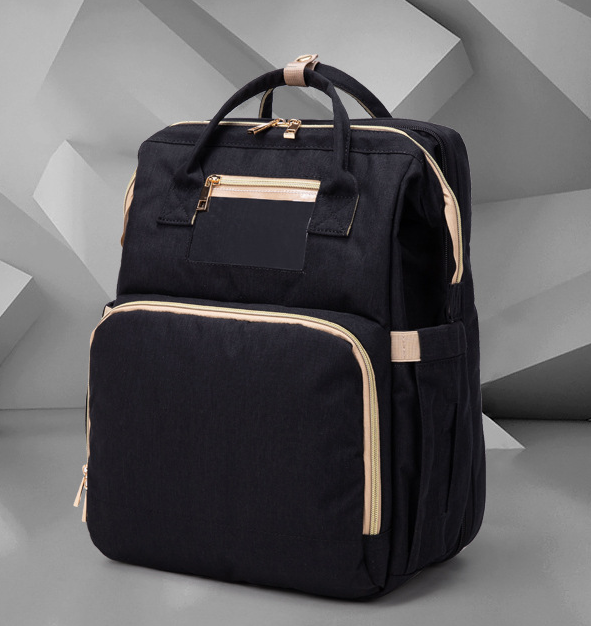 Versión de carga USB Mochila para cama de mamá plegable de gran capacidad multifunción