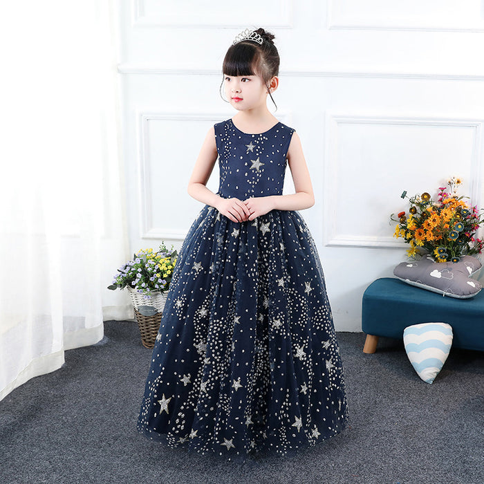 Vestido Princesa Azul Estrelado