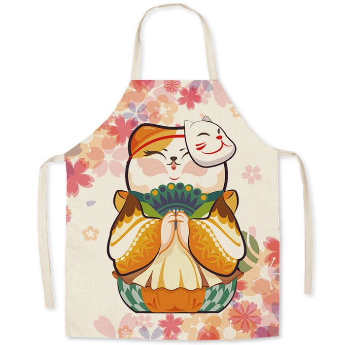Mountain Japanese Ukiyo-painted Linen Apron