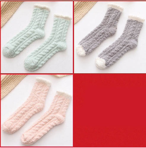 Calcetines térmicos mullidos para mujer Calcetines cálidos de otoño e invierno