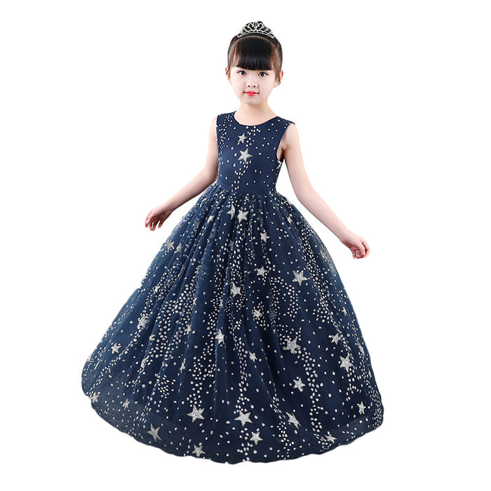 Vestido Princesa Azul Estrelado