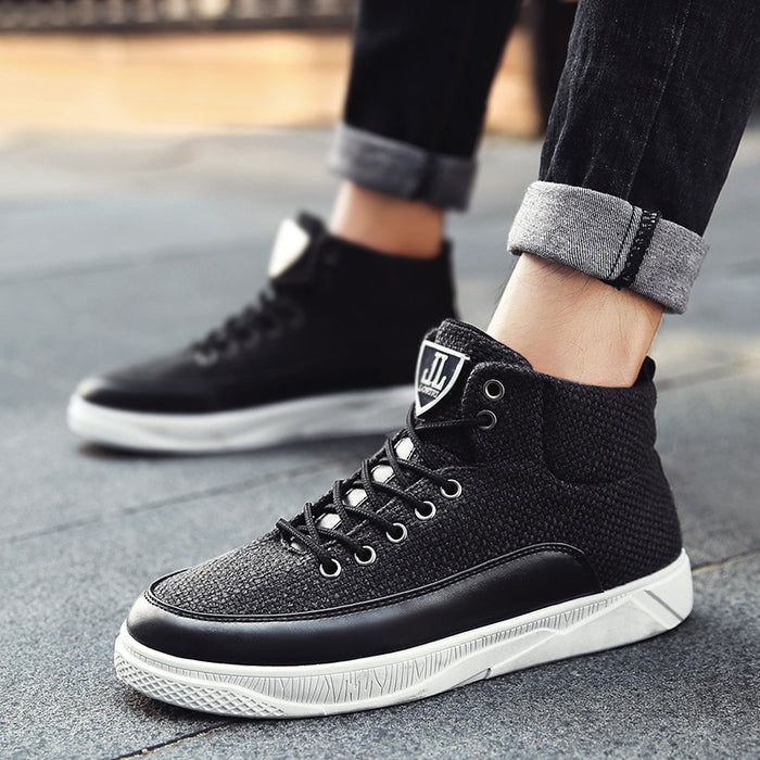Chaussures montantes en lin pour hommes, chaussures de sport décontractées pour hommes