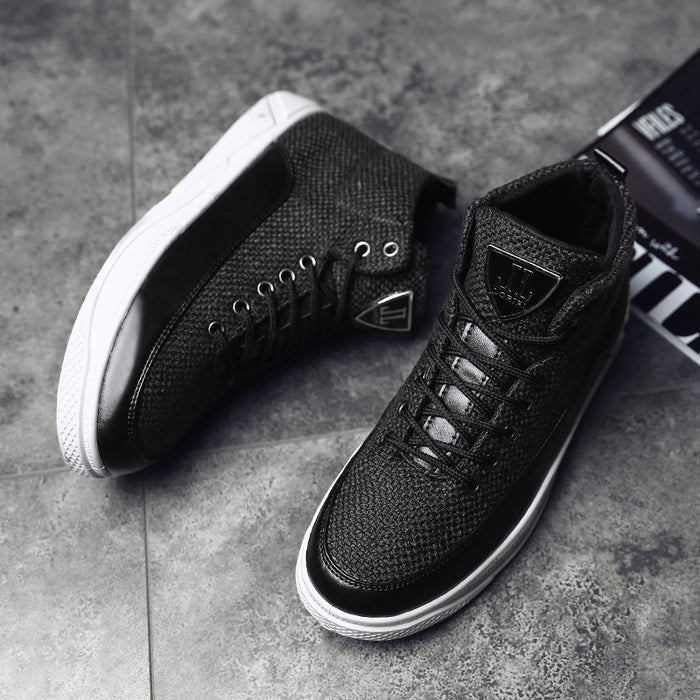 Chaussures montantes en lin pour hommes, chaussures de sport décontractées pour hommes