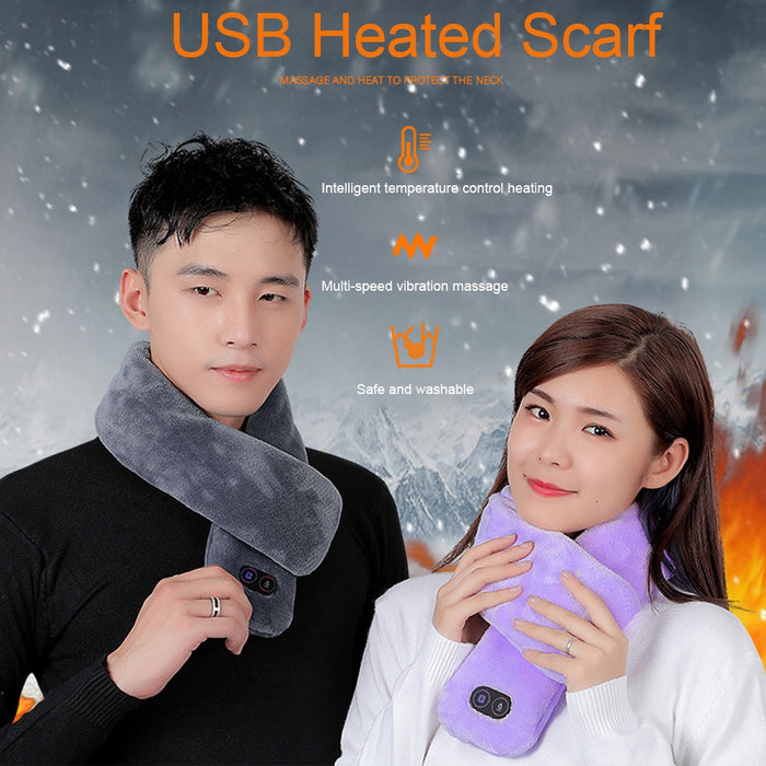 Frauen & Männer Weiche Temperaturkontrolle Schmerzlinderung Halswirbel Massage Schulter Nacken Wrap USB Beheizter Schal