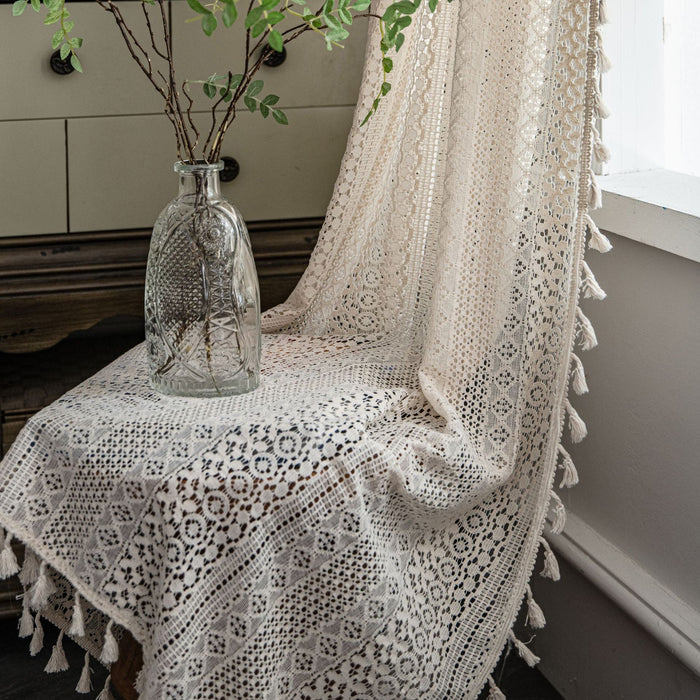 Rideau au crochet creux translucide American Country