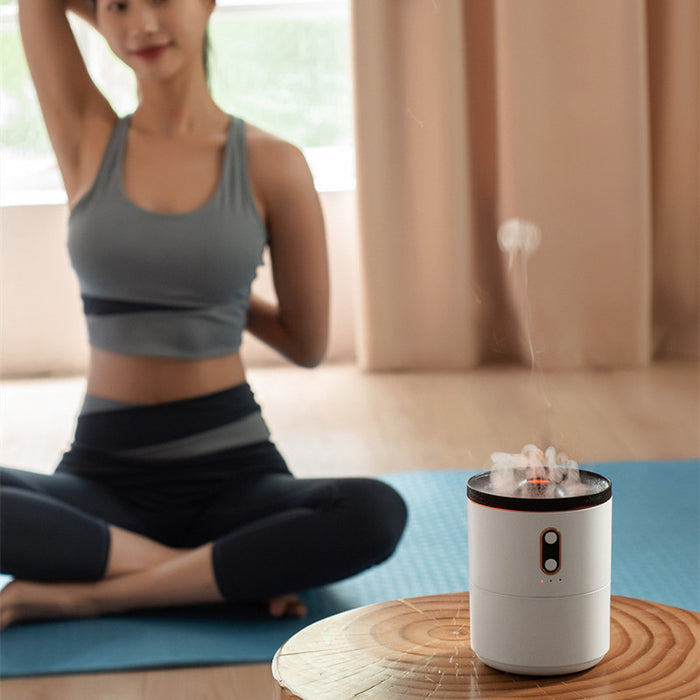 Vulkanischer Flammen-Aroma-Diffusor für ätherische Öle, USB, tragbar, Quallen-Luftbefeuchter
