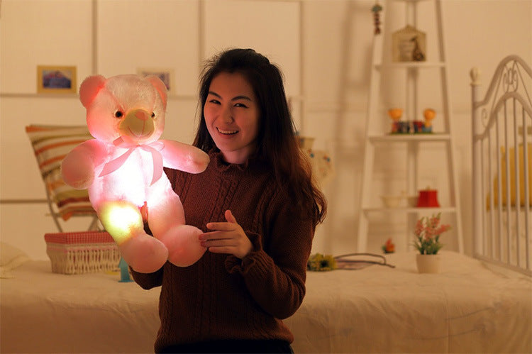 Kreative Light Up LED Teddybär Plüschtiere Plüschspielzeug Kinderkissen Bunt Leuchtende Weihnachtsgeschenk Geschenk für Kinder