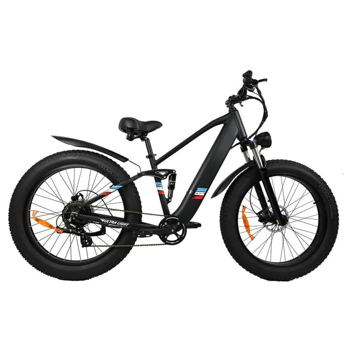 Bicicleta elétrica para adultos - motor de 500 W, bateria removível de velocidade de 25 MPH 48 V 12AH, bicicleta elétrica com pneu grosso de 26 polegadas, bicicleta de montanha alimentada por bateria de 8 velocidades