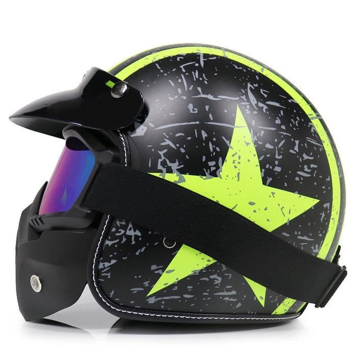 Casco De Moto Retro Motocicleta Masculina