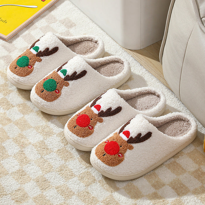 Schuhe für Zuhause, Hausschuhe, Elch, weich, gemütlich, Schlafzimmer-Slipper, Slip-on-Hausschuhe