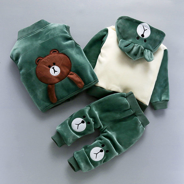 Conjunto de tres piezas de ropa de bebé para niños y niños.