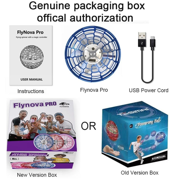 Flynova Pro boule volante Spinner jouet contrôlé à la main Drone hélicoptère 360 ​​rotatif Mini OVNI avec lumière enfants cadeaux