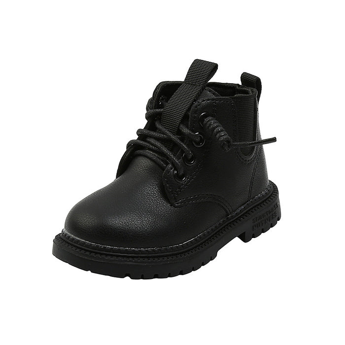 Botas de cuero para niños Zapatillas impermeables para niños Botas de nieve para niños pequeños color beige Zapato de invierno para niñas Niño