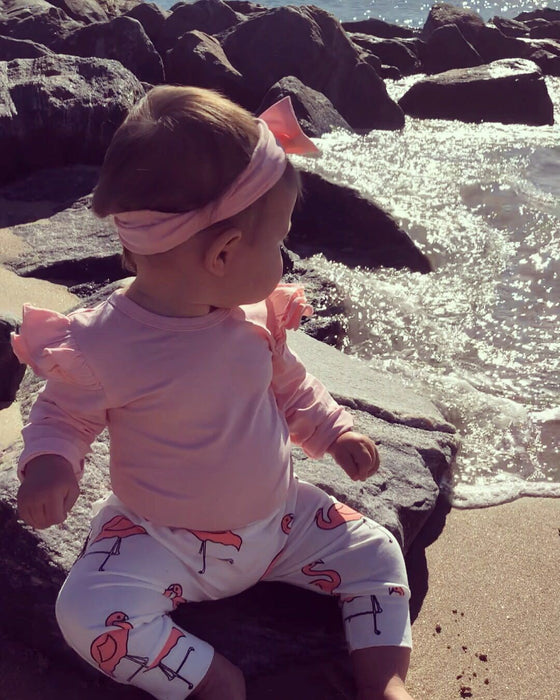 Ropa bonita para niña pequeña, Tops para niño, pantalones con estampado de flamenco, mallas, diadema, conjunto infantil de 3 uds., conjunto de ropa para niña