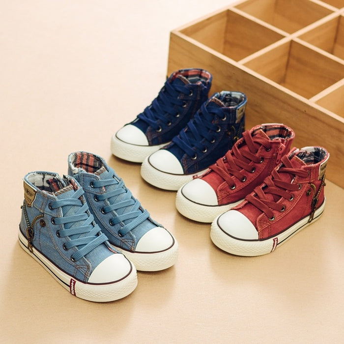 Children Casual Shoes Boys Girls Sport Shoes Breathable Denim Sneakers Kids Canvas Shoes Baby Boots