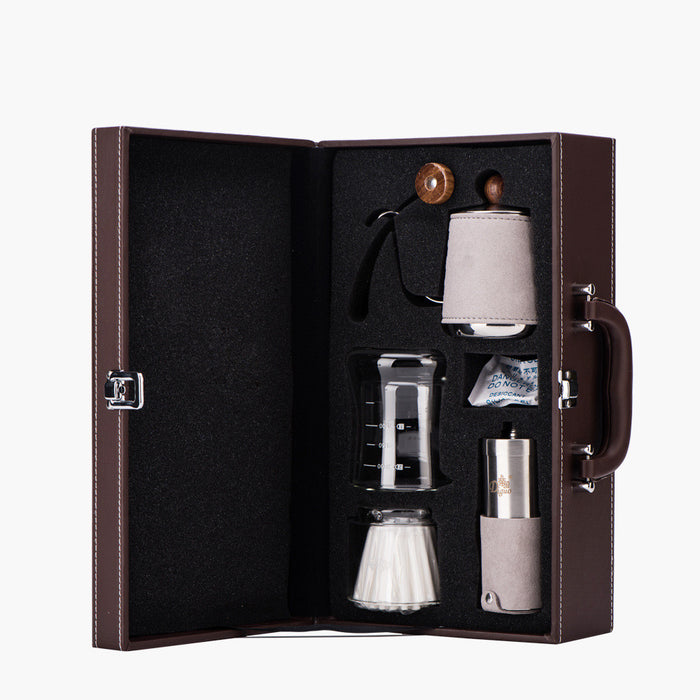 Caja de regalo de café portátil de viaje, juego de cafetera, caja de regalo