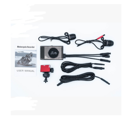 Grabadora de conducción de motocicleta locomotora 1080P, grabadora de conducción de doble lente impermeable delantera y trasera de tipo dividido