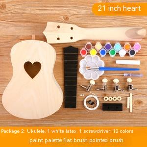 Ukulele Diy Small Guitar Handmade Material Kit Painted