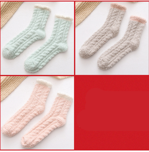 Calcetines térmicos mullidos para mujer Calcetines cálidos de otoño e invierno