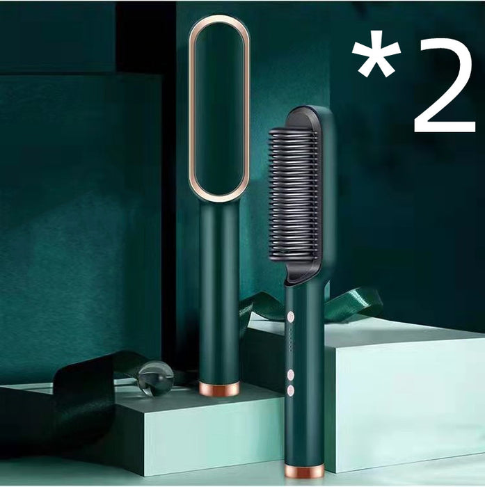 Neuer 2-in-1-Haarglätter mit heißem Kamm und negativem Ionen-Curling