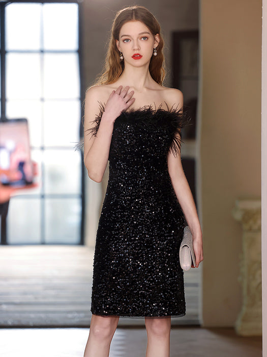 Vestido de noche de banquete con hombros descubiertos Mujer