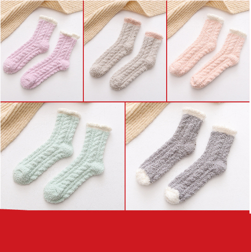 Calcetines térmicos mullidos para mujer Calcetines cálidos de otoño e invierno
