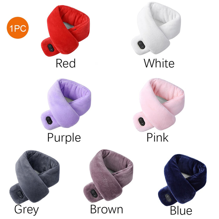 Frauen & Männer Weiche Temperaturkontrolle Schmerzlinderung Halswirbel Massage Schulter Nacken Wrap USB Beheizter Schal