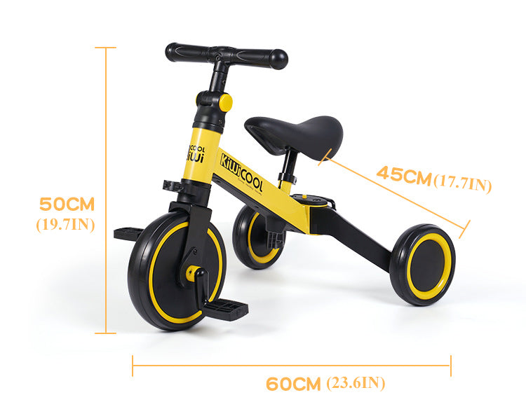 Scooter de equilibrio dos en uno para niños, triciclo multifuncional para bebé de 1 a 3 años