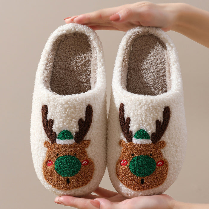 Schuhe für Zuhause, Hausschuhe, Elch, weich, gemütlich, Schlafzimmer-Slipper, Slip-on-Hausschuhe