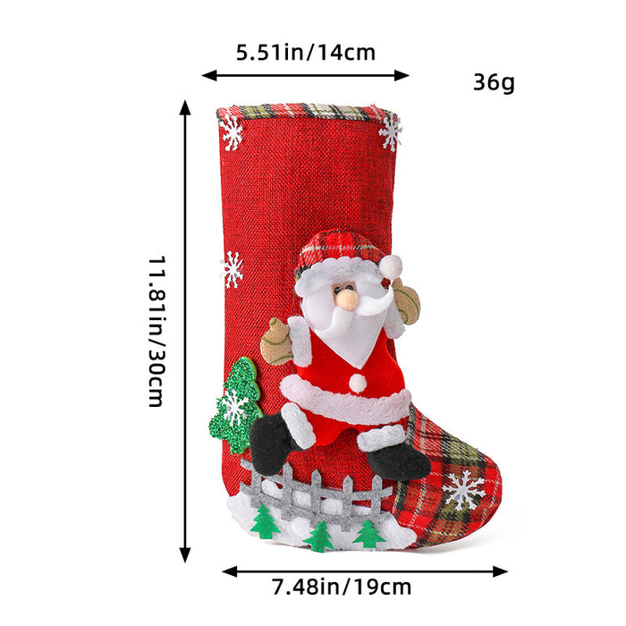 Adornos de bolsa de regalo de árbol de Navidad de lino