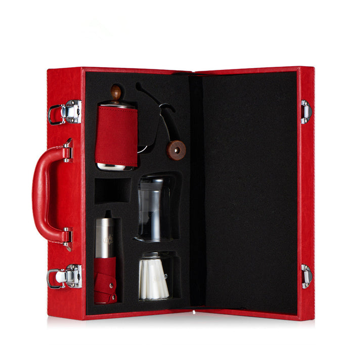 Caja de regalo de café portátil de viaje, juego de cafetera, caja de regalo