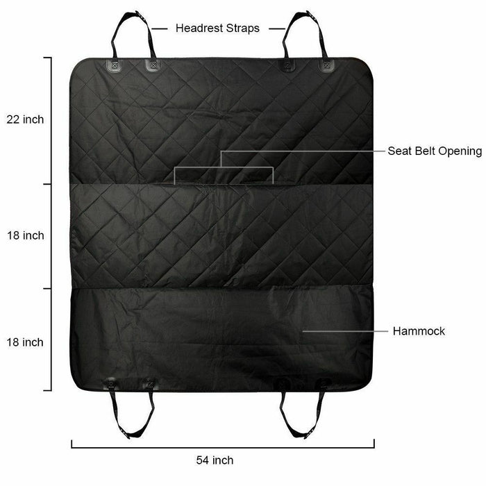 Sitzbezug für hinten, für Auto, Haustier, Hund, Reisen, wasserdicht, Bankschutz, luxuriös, Schwarz