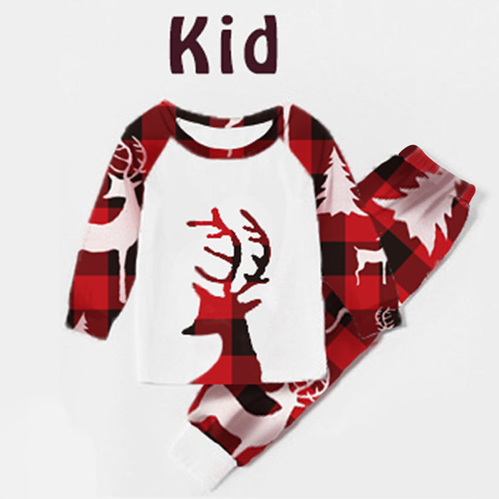 Costume de noël européen et américain imprimé tête de cerf, costume de Service à domicile Parent-enfant