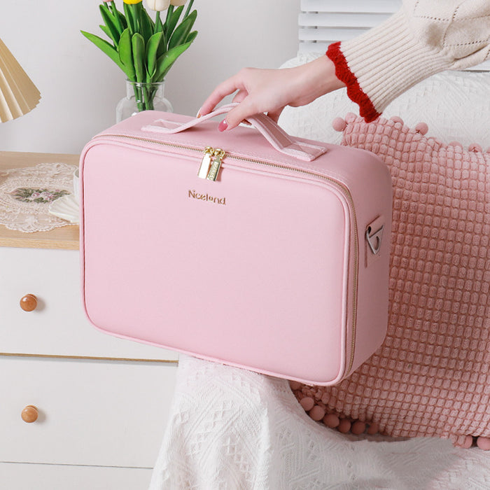 Intelligente LED-Kosmetiktasche mit Spiegel, Kosmetiktasche, große Kapazität, modische tragbare Aufbewahrungstasche, Reise-Make-up-Taschen