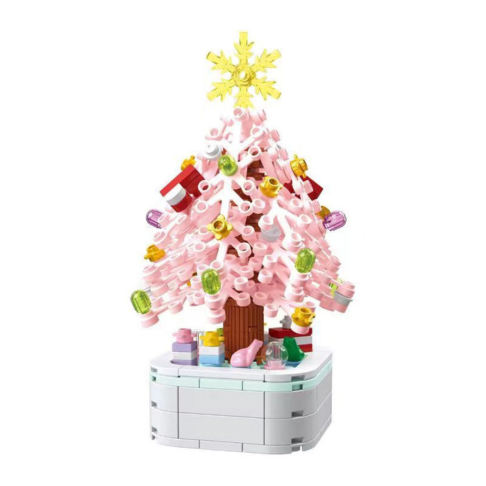 Juguete de ensamblaje de bloques de construcción de caja de música de árbol de Navidad