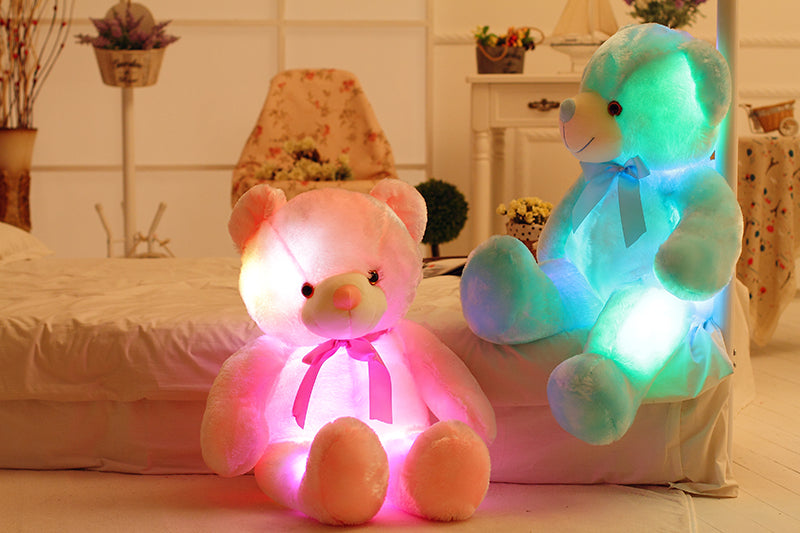 Kreative Light Up LED Teddybär Plüschtiere Plüschspielzeug Kinderkissen Bunt Leuchtende Weihnachtsgeschenk Geschenk für Kinder