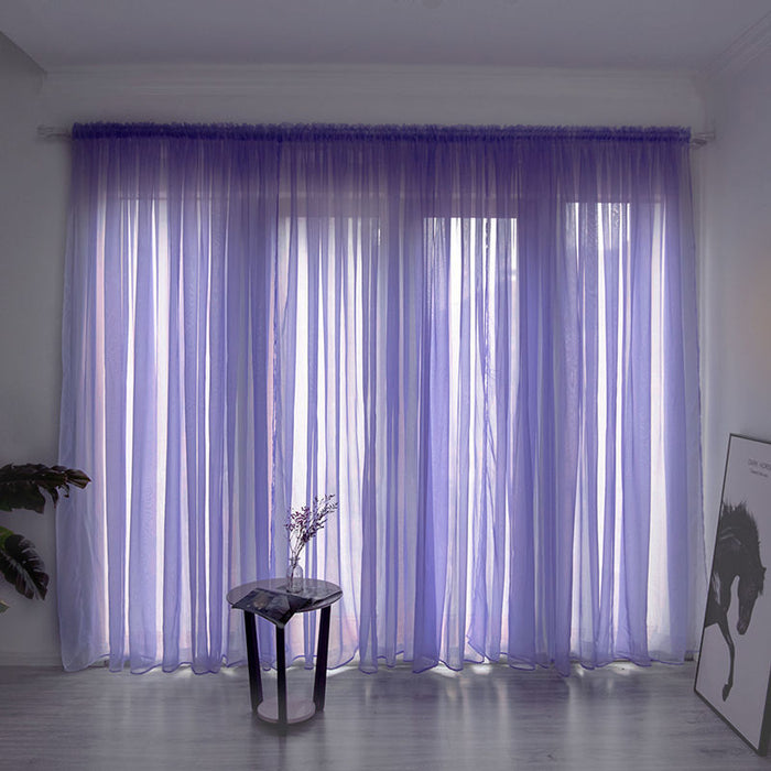 Rideau de gaze de couleur unie pour balcon simple et moderne