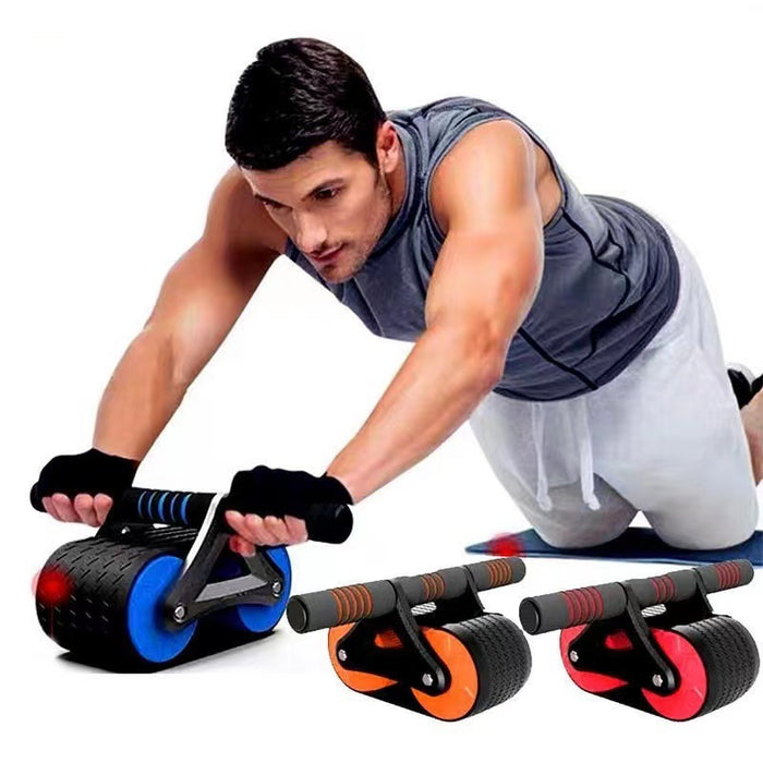 Doppelrad-Bauchtrainer für Damen und Herren, automatischer Rebound-Ab-Rad-Roller