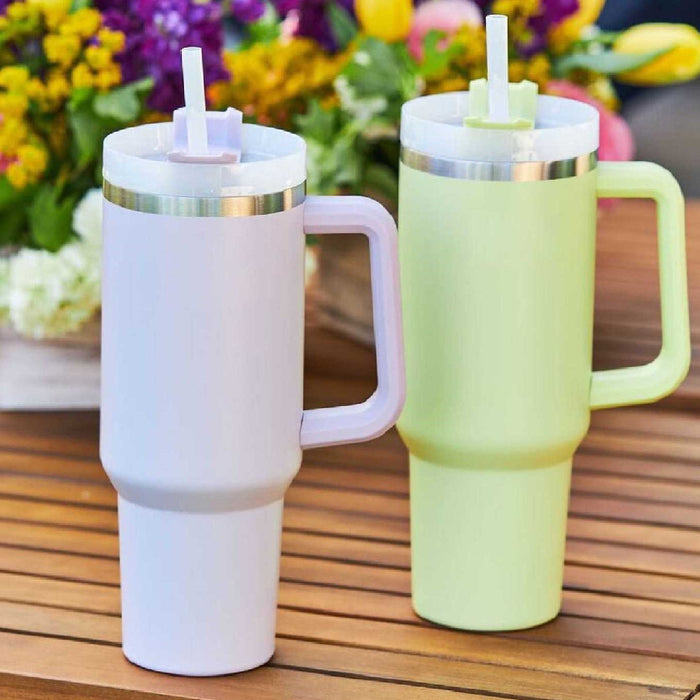 Halloween Thermobecher 1.2 Liter Strohhalm Kaffee Isolierung Tasse mit Griff Portable Auto Edelstahl Wasserflasche Große Kapazität Reisen BPA frei Thermobecher