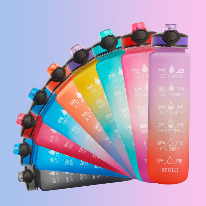 1-Liter-Tritan-Wasserflasche mit Time-Marker-Bounce-Abdeckung