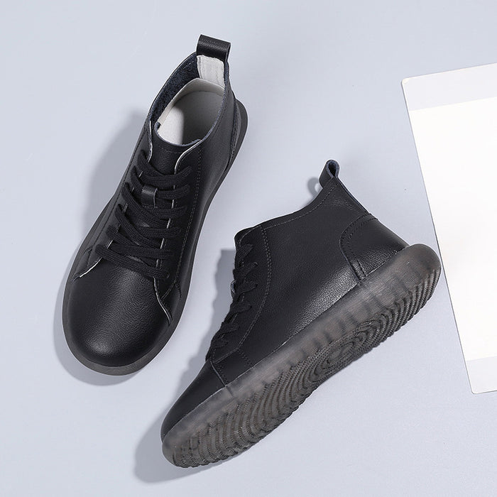 Botas para mujer Zapatos Planos Botines de cuero Oxford