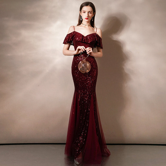 Women's Fashion Temperament Camisole Evening Dress