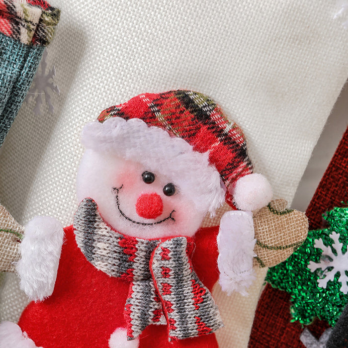 Adornos de bolsa de regalo de árbol de Navidad de lino