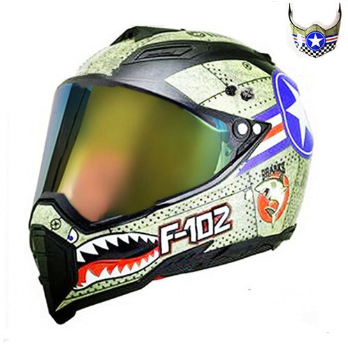 Hermoso casco todoterreno para motocicleta de cobertura completa