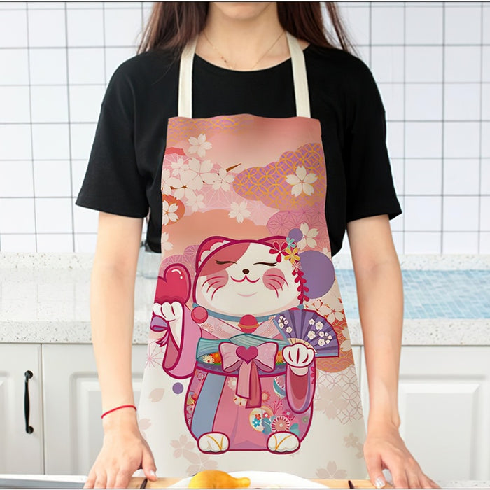 Mountain Japanese Ukiyo-painted Linen Apron