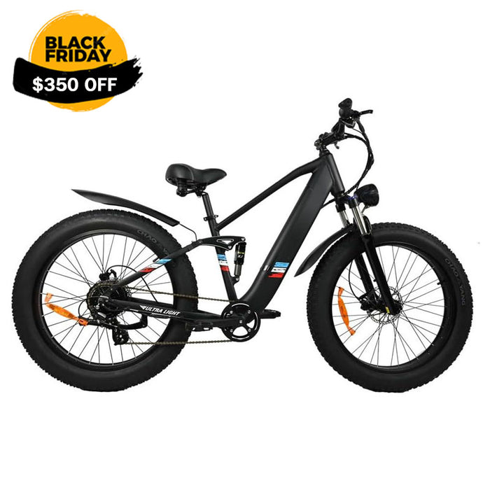 Bicicleta elétrica com motor de 500 W para adultos - bateria removível de velocidade de 25 MPH 48 V 12AH, bicicleta elétrica com pneu gordo de 26 polegadas