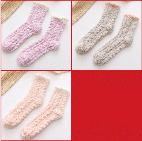 Calcetines térmicos mullidos para mujer Calcetines cálidos de otoño e invierno