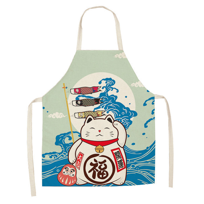 Mountain Japanese Ukiyo-painted Linen Apron